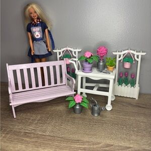 Barbie Garden Furniture Set with Floral Accessories
